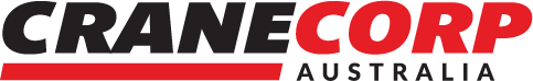Cranecorp Australia logo, with 'CRANE' in black italic text and 'CORP' in red italic text, 'AUSTRALIA' in black below, above a red underline bar.